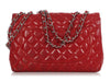 Chanel Jumbo Red Quilted Lambskin Classic Single Flap