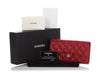 Chanel Red Quilted Caviar Classic Long Wallet