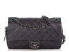 Chanel Argent Quilted Shiny Caviar Easy Flap