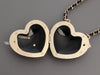 Chanel Purple and Black Tweed Heart Locket Necklace