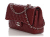 Chanel Medium/Large Burgundy Quilted Caviar Classic Double Flap