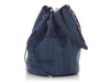Chanel Blue Raffia Deauville Bucket Bag