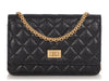 Chanel Black Distressed Leather Reissue Wallet on Chain WOC