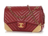 Chanel Small Red Chevron-Quilted Calfskin Rock The Corner Flap