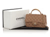 Chanel Mini Beige Quilted Lambskin Top Handle