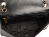 Chanel Vintage Black Perforated Patent Camellia Flap