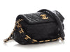Chanel Small Black Crumpled Quilted Lambskin CC Links Shoulder Bag