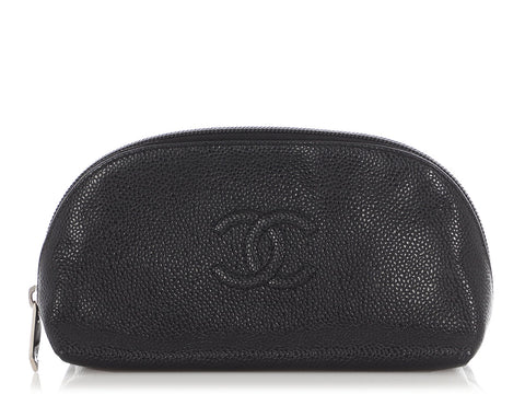 Chanel Small Black Caviar Makeup Case