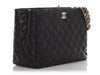 Chanel Small Black Quilted Soft Caviar Coco First Shopping Tote