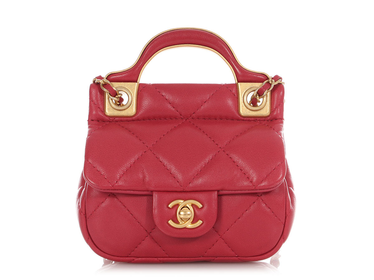 Chanel Mini Pink CC Flap Card Holder with Chain