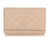Chanel Beige Quilted Caviar Wallet On Chain WOC