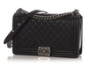 Chanel New Medium Black Quilted Caviar Boy Bag