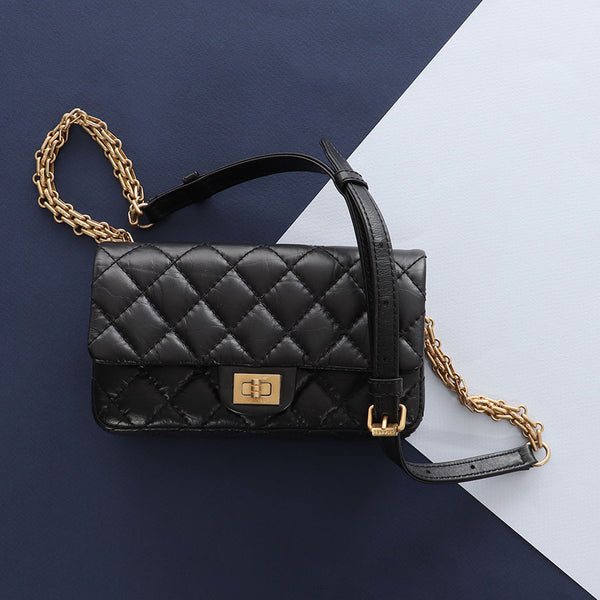 【入荷極小！シック】 CHANEL 2.55 ハンドバッグ 2.55 ミニ ハンドバッグ、エイジド カーフスキン、ブラック