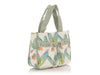 Chanel Light Green Lambskin and Multicolor Canvas Tote