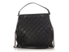 Chanel Large Black Quilted Soft Caviar CC Accordion Bucket Bag