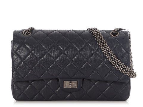 Chanel Navy Quilted Aged Calfskin 2.55 Reissue 226