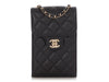 Chanel Black Quilted Caviar Classic Crossbody Phone Case