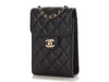 Chanel Black Quilted Caviar Classic Crossbody Phone Case