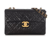 Chanel Vintage Extra Large Black Quilted Lambskin Classic Flap