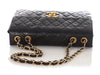 Chanel Vintage Extra Large Black Quilted Lambskin Classic Flap