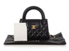Chanel Small Black Shiny Quilted Calfskin Nano Kelly