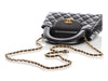 Chanel Small Black Shiny Quilted Calfskin Nano Kelly