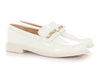 Chanel White Shiny Calfskin Loafers