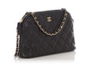 Chanel Small Black Quilted Caviar Crossbody Pouch