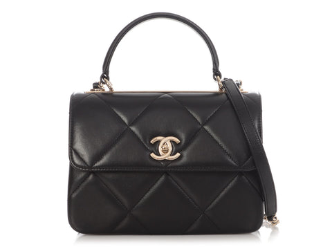 Chanel Small Black Quilted Lambskin Trendy CC Flap