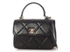 Chanel Small Black Quilted Lambskin Trendy CC Flap