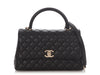 Chanel Small Black Quilted Caviar Coco Handle