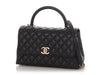Chanel Small Black Quilted Caviar Coco Handle