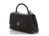 Chanel Small Black Quilted Caviar Coco Handle