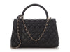 Chanel Small Black Quilted Caviar Coco Handle