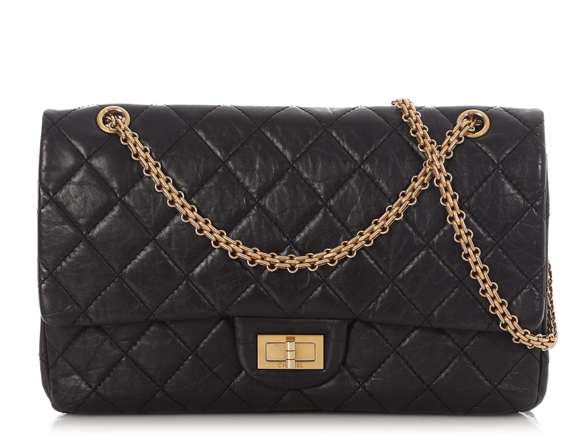 Chanel Black Quilted Aged Calfskin 2.55 Reissue 227