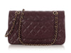 Chanel Medium/Large Burgundy Quilted Caviar Classic Double Flap
