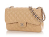 Chanel Jumbo Beige Quilted Caviar Classic Double Flap