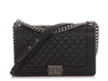 Chanel New Medium Black Quilted Caviar Boy Bag
