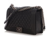 Chanel New Medium Black Quilted Caviar Boy Bag