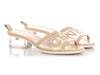 Chanel Beige Leather and PVC Slide Sandals