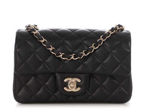 Chanel Mini Black Quilted Lambskin Rectangular Classic
