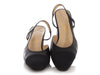 Chanel Black Grosgrain Cap Toe Slingback Pumps