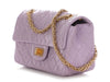 Chanel Mini Glittered Lilac Quilted Aged Calfskin Reissue