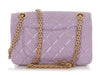 Chanel Mini Glittered Lilac Quilted Aged Calfskin Reissue