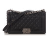 Chanel Old Medium Black Quilted Caviar Boy Bag