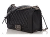 Chanel Old Medium Black Quilted Caviar Boy Bag