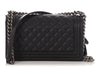 Chanel Old Medium Black Quilted Caviar Boy Bag