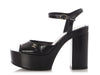 Chanel Black Patent Platform Sandals