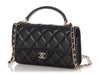 Chanel Mini Black Quilted Lambskin Top Handle Phone Holder