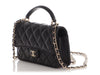 Chanel Mini Black Quilted Lambskin Top Handle Phone Holder